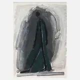 Hermann Bachmann, Schreitender, Acryl und Deckfarben auf leichten Karton
