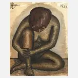 Helmuth Eichner, Frühwerk, 1959, Öl auf einseitig strukturierter Hartfaser