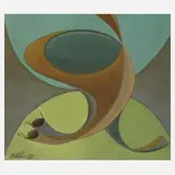 Otto Schwertl, "Energie ist Leben", 1989, Öl über Bleistift auf Pressspanplatte