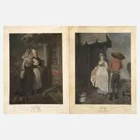 Pierre-Michel Alix, Paar Hamburger Trachten, Farbradierungen
