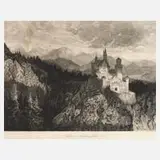 Leo Arndt, "Schloss Neuschwanstein", Radierung