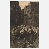 Käthe Kollwitz, "Die Camagnole", Radierung in Dunkelbraun