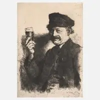 Wilhelm Leibl, "Der Trinker", 1874, Radierung mit Plattenton