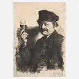 Wilhelm Leibl, "Der Trinker", 1874, Radierung mit Plattenton