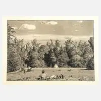 Georg Lührig, "Im Paradies", Farblithographie auf leichtem Karton