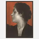 Emil Orlík, "Portraitstudie", Farblithographie auf gewalztem Japanpapier