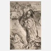 "Christus am Ölberg II" by Lovis Corinth, Kaltnadelradierung mit lebhaftem Plattenton auf Velin, sold Mar 2025