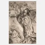 Lovis Corinth, "Christus am Ölberg II", Kaltnadelradierung mit lebhaftem Plattenton auf Velin