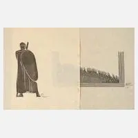 Paar Holzrisse zu Hamlet by Edward Gordon Craig, Holzschnitte, sold Mar 2025