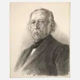 Max Liebermann, "Theodor Fontane", Lithographie auf leichtem Karton