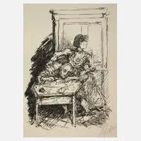 "Das Testament" by Alfred Kubin, 1950, Federlithographie auf Maschinenbütten, sold Mar 2025