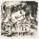 Marc Chagall, "Le village", Lithographie auf Papier