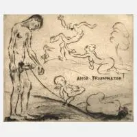 Michel Fingesten, "Amor Triumphator", Kaltnadelradierung mit Plattenton