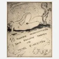 Michel Fingesten, Erotisches Titelblatt, Kaltnadelradierung