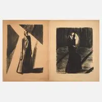 Richard Sander, Zwei Arbeiten zu Mary Wigman, Lithographien auf Maschinenpapier