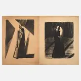 Richard Sander, Zwei Arbeiten zu Mary Wigman, Lithographien auf Maschinenpapier