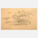 Bedřich Černý, Pflügender Bauer, 1940, Bleistift auf Papier und auf Karton kaschiert
