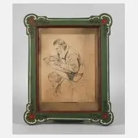 Reinhold Max Eichler, Portraitstudie, Kohlezeichnung auf Papier