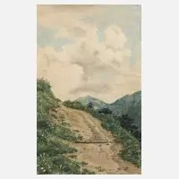 Walther Klemm, "Bergpfad", Aquarell und Deckfarben auf Papier