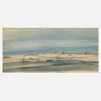 Joachim Lutz, Winterlandschaft, Aquarell und Stifte auf Papier