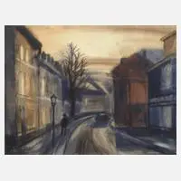 Emil Ressel, Straßenszene aus Hof in Oberfranken, Aquarell auf Aquarellpapier