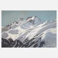 Eugen von Tarnóczy, "Bei Nauders – Ötztaler Alpen", Gouache auf leichtem Karton