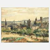 Toni Zeus, Blick auf Mayen, 1934, Aquarell auf leichtem Karton