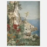 Ascan Lutteroth, Ansicht Amalfi, Mischtechnik