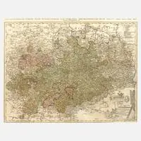 Karte Sachsen 1783 by Franz Ludwig Güssefeld, Kupferstich auf Bütten, sold Mar 2025