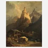 Franz Leuteritz, "Schloss Trostburg im Eisackthal", 1865, Stahlstich