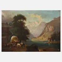 Franz Leuteritz, Alpenlandschaft, 1872, Öl auf Leinwand