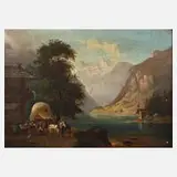 Franz Leuteritz, Alpenlandschaft, 1872, Öl auf Leinwand