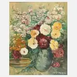 Walter Prescher Van Ed, Blumenstillleben, Öl auf Leinwand