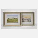 Maritta Seybold, Paar vogtländische Landschaften, Aquarell auf Karton