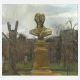 Rolf Kuhrt, "Denkmal", Öl auf Hartfaserplatte
