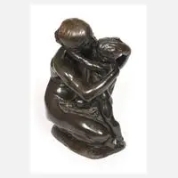 Paul Oesten, Mutter mit Kind, Bronze in Dunkelbraun und Grün patiniert