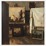 Adolf Hengeler, Atelierstudie, 1863, Öl auf Malkarton