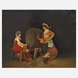 Vincenzo P. Petrocelli, "Die schöne Kellnerin", Öl auf Holztafel