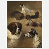 Heinrich Sperling, Hundeportraits, 1890, Öl auf Leinwand