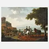 Carle Vernet, Einrückende Soldaten, Öl auf Holztafel