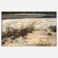 Joseph Wenglein, An der Isar, Öl auf Leinwand und Keilrahmen
