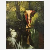 Ernő Abonyi, »Badende Frau«, Öl auf Leinwand