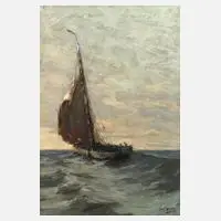 Albert Devos, "Le depart", 1908, Öl auf Leinwand und Keilrahmen