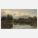 Bei Chambéry by Marie Angélique Drevet, Öl auf Pressspanplatte, sold Feb 2025