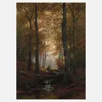 Oswald Fey, Herbstlicher Wald, Öl auf Leinwand