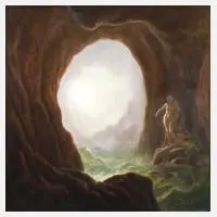 Höhle mit Fluss und Damenakten by M. Fuchs, sold Feb 2025