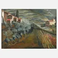 Lothar Gemmel, "Toskanalandschaft", Öl auf Leinwand