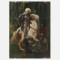 Anton Graff, Der Heilige Georg im Kampf mit dem Drachen, Öl auf Holz
