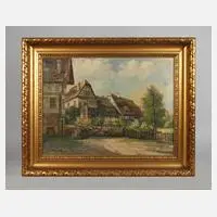 "Stiller Winkel in Wernigerode" by Hermann Grothe, Öl auf Leinwand, sold Feb 2025
