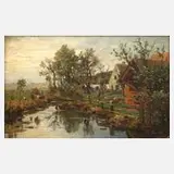 Herman Hartwich, Sommer auf dem Land, Ölmalerei in kraftvoller Farbigkeit